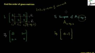 Problem 1: Order of Matrix