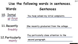 Words/Meaning/Sentences Part 2