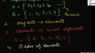 Set Notation & its Characteristics