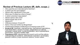 International Relations in Hindi Urdu HUM221 LECTURE 03