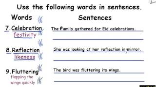 Words/Meaning/Sentences Part 1