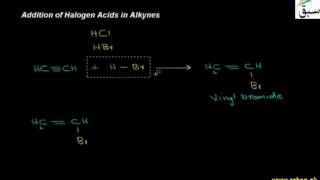 Addition of Halogen Acids in Alkynes