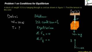 Problem 1 on Conditions for Equilibrium