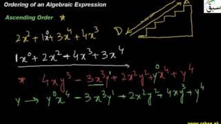 Ordering of an Algebraic Expressions