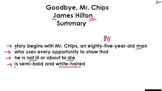 Goodbye Mr. Chips Summary Part 1
