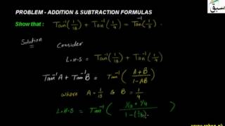 Problem-Addition and Subtraction Formulas