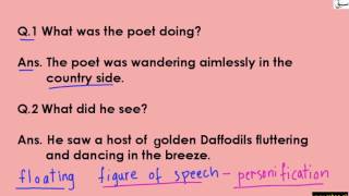 Daffodils-objective Q and A Stanza 1