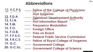 Abbreviations Part 4