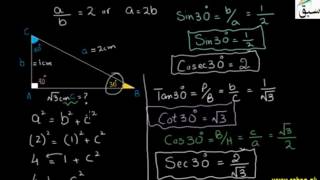 Trigonometric ratios of 30 degree and 60 degree