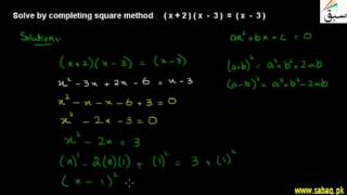 Problem 1: Solving Quadratic Equations by Completing the Squares