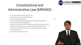 Constitutional and AdministratiConstitutional and Administrative Law in Urdu Hindi MPA402 LECTURE 01